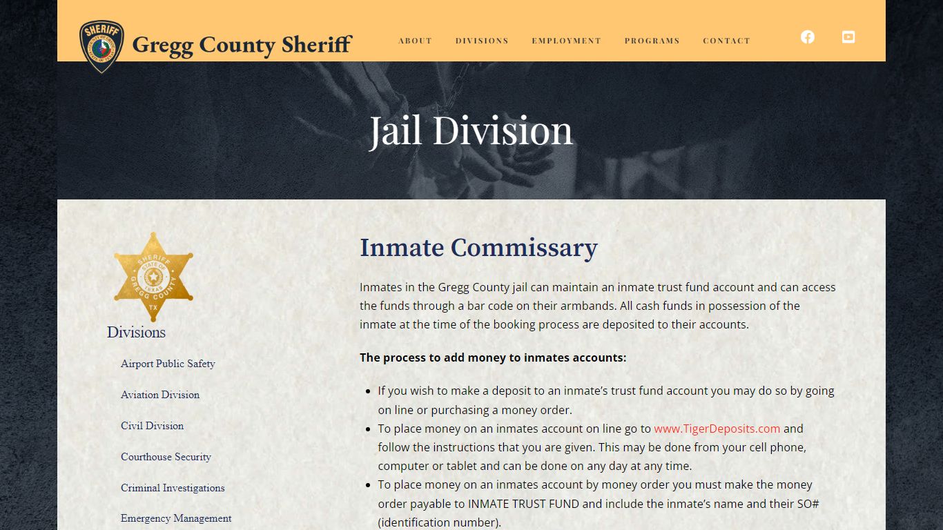 Inmate Commissary - Gregg County Sheriff's Office