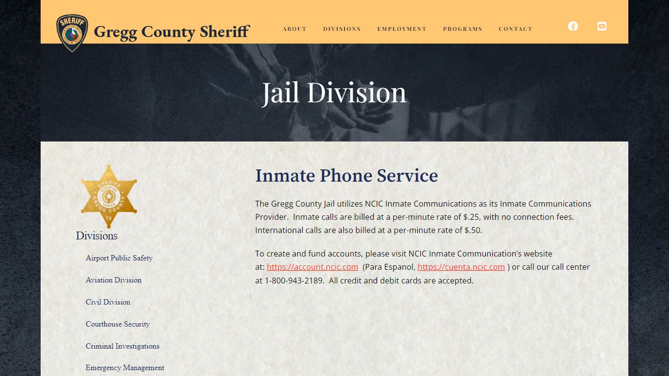 Inmate Phone Service - Gregg County Sheriff's Office